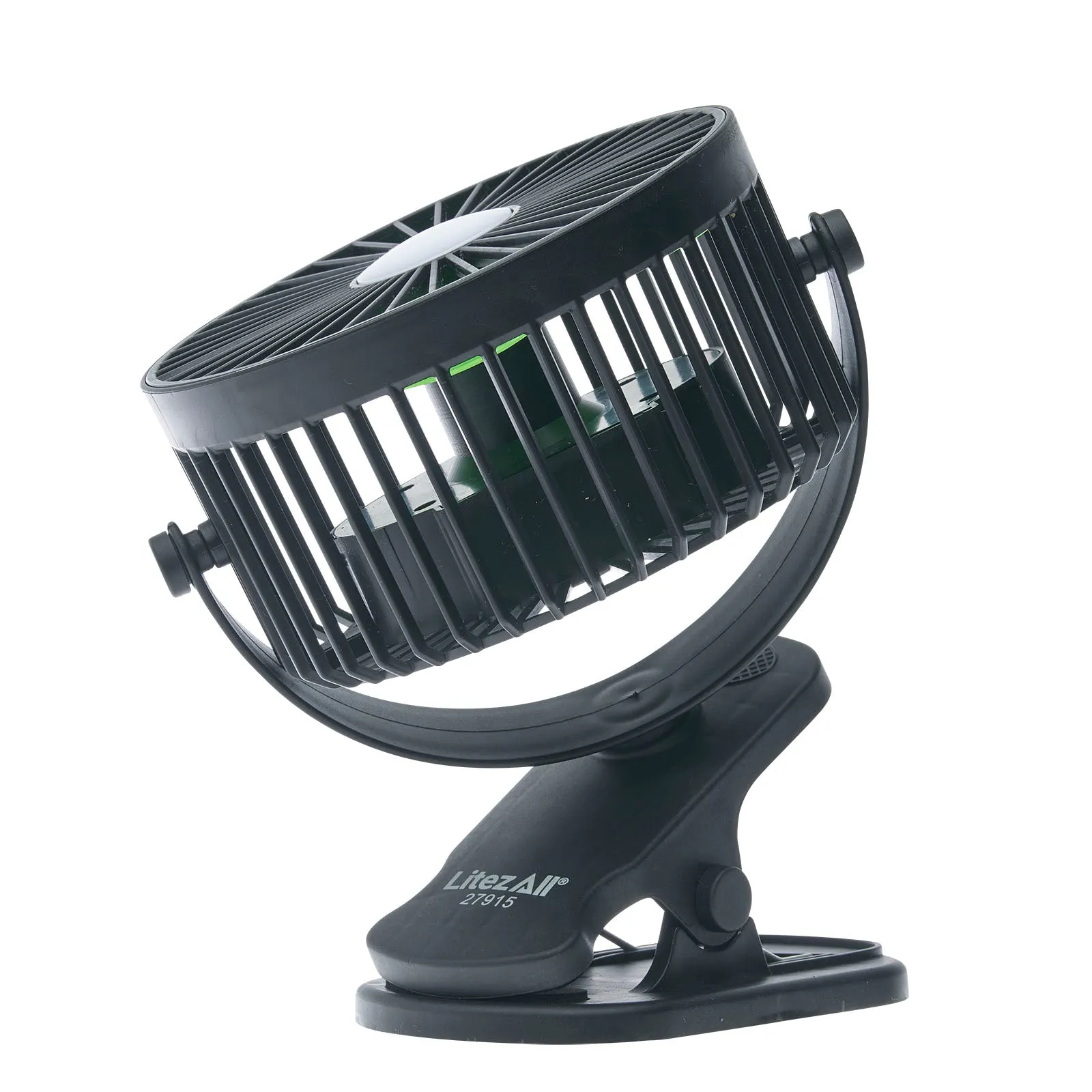 LitezAll Rechargeable Clip On Fan with Light