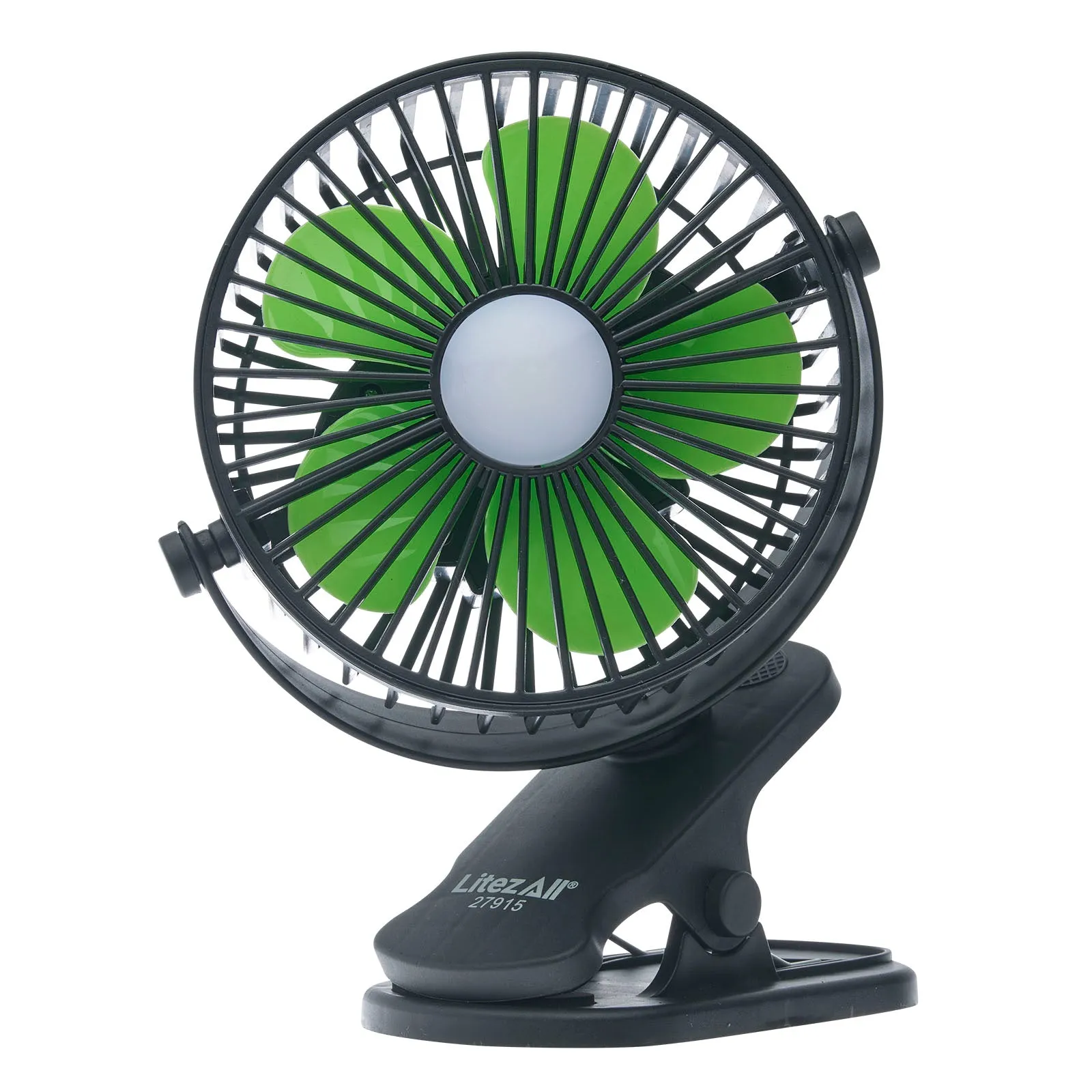 LitezAll Rechargeable Clip On Fan with Light