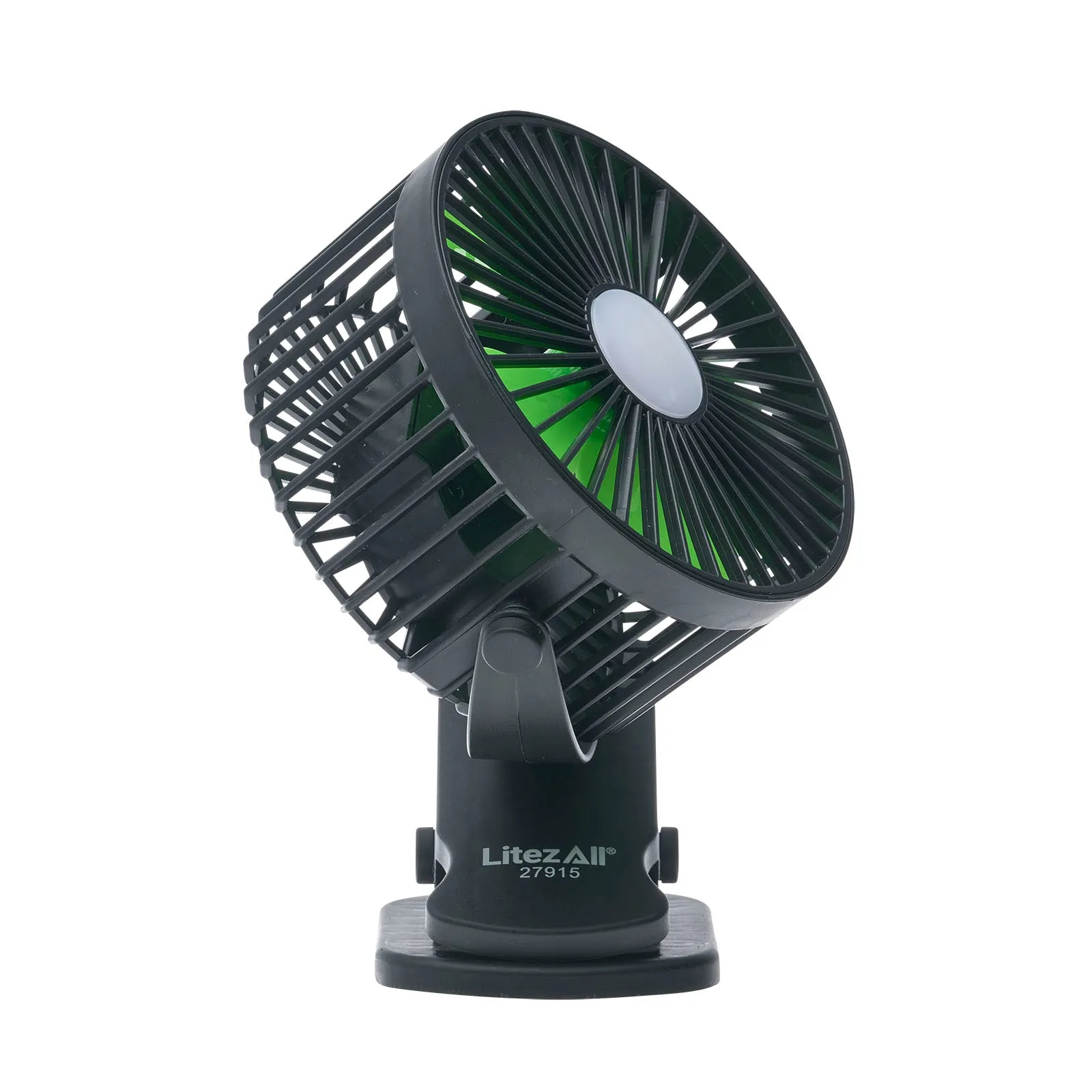 LitezAll Rechargeable Clip On Fan with Light