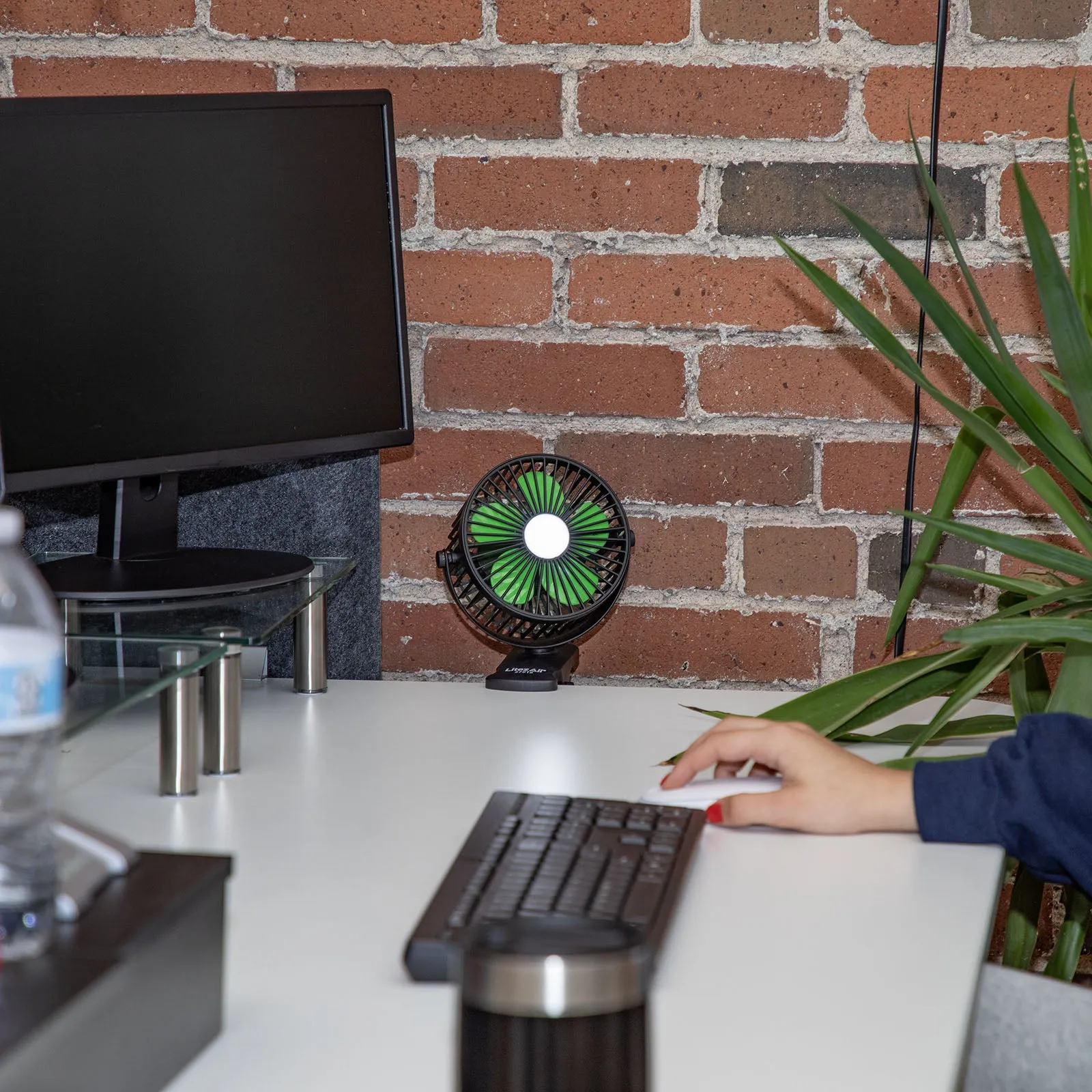 LitezAll Rechargeable Clip On Fan with Light