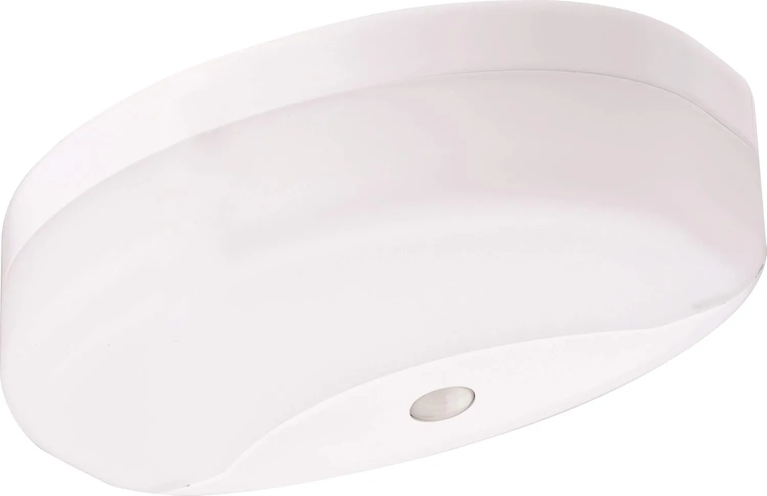 Lithonia Lighting 7 Inch Flush Mount LED Ceiling Light with Motion Sensor,120 Volts, 10 Watts, Wet Listed, 575 Lumens, White (FMMCL 840 PIR M4)