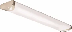 Lithonia Lighting Brushed Nickel 4-Ft LED Flush Mount Light for Kitchen | Attic | Basement | Home, 4000K, 36W, 3400 Lumens