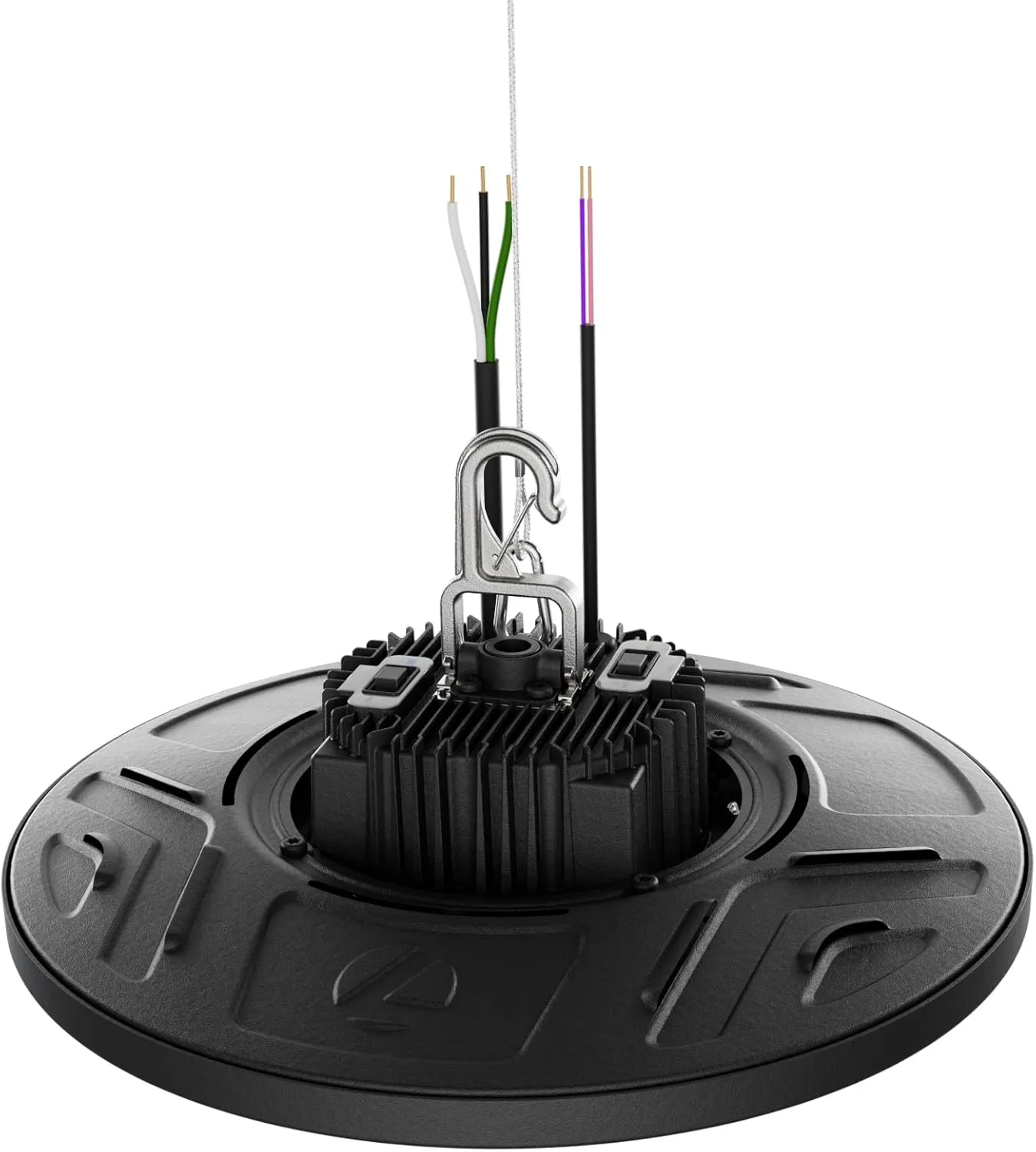 Lithonia Lighting Compact Pro Round LED High Bay Light, Ceiling Lighting Fixture, Adjustable 21000/24000/27000 Lumens, Selectable 4000K/5000K, UVOLT 120–347V, Black (CPRB ALO14 UVOLT SWW9 80CRI DBL)