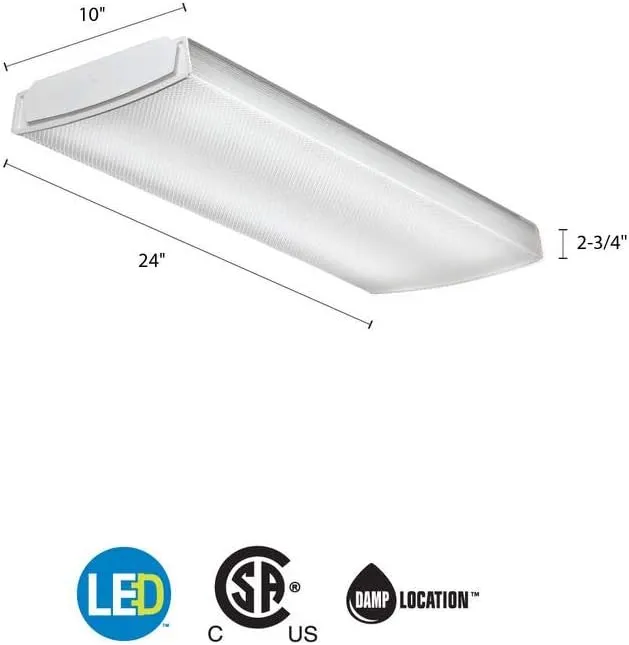 Lithonia Lighting LBL2 LP835 LED Curved Wraparound Ceiling Light, 2-Feet, 2000 Lumens, 3500K, White, 2-Foot