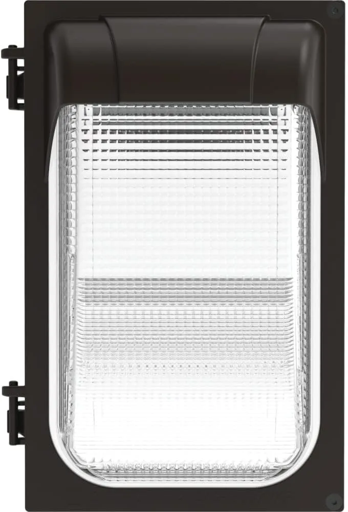 Lithonia Lighting LED Wall Pack Light with Glass Lens, 4000K Cool White Light, Photocell Sensor, MVolt 120-277V, Textured Bronze (TWX1 LED P2 40K MVOLT PE DDBTXD)