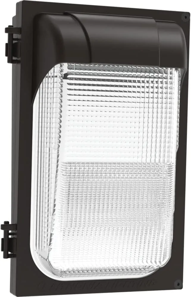 Lithonia Lighting LED Wall Pack Light with Glass Lens, 4000K Cool White Light, Photocell Sensor, MVolt 120-277V, Textured Bronze (TWX1 LED P2 40K MVOLT PE DDBTXD)