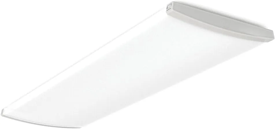Lithonia Lighting TruWrap 4 Foot LED Ceiling Light Fixture, Low-Profile Wraparound LED Shop Light, Adjustable Lumens, Selectable Warm White/Cool White/Daylight Color, Curved Diffuser, Wide Width