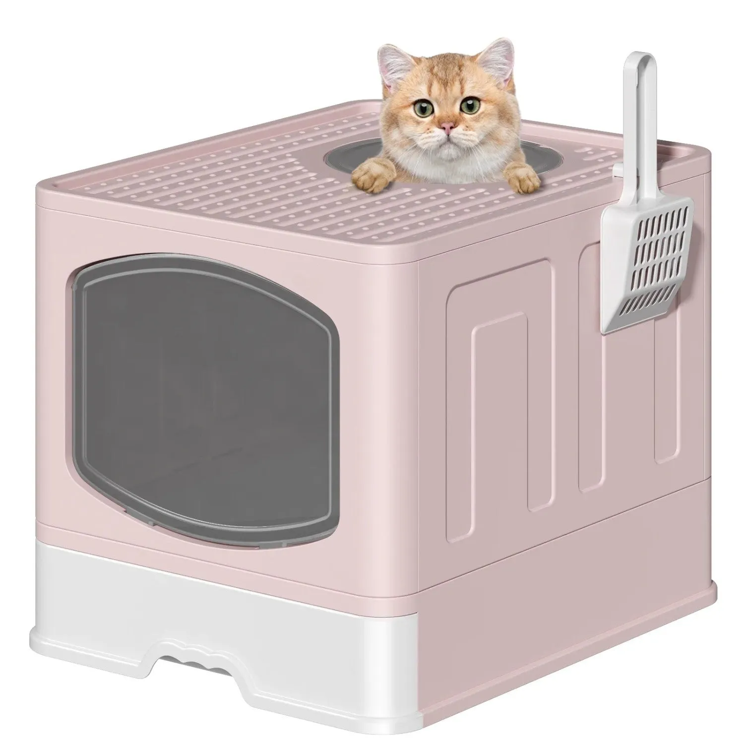 litter Trustworthy service pink box with Extra-large Highly-rated litter cat scoop, foldable LunaLulinlk