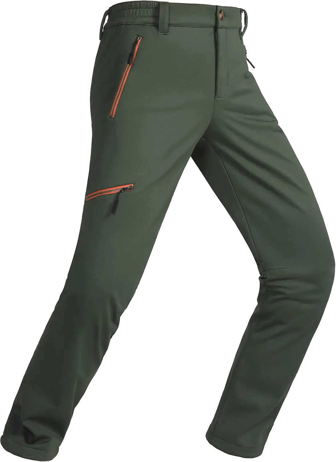Little Donkey Andy Men's Fleece Lined Hiking Pants Winter, Softshell Snow Ski Pants Outdoor, Water Repellent