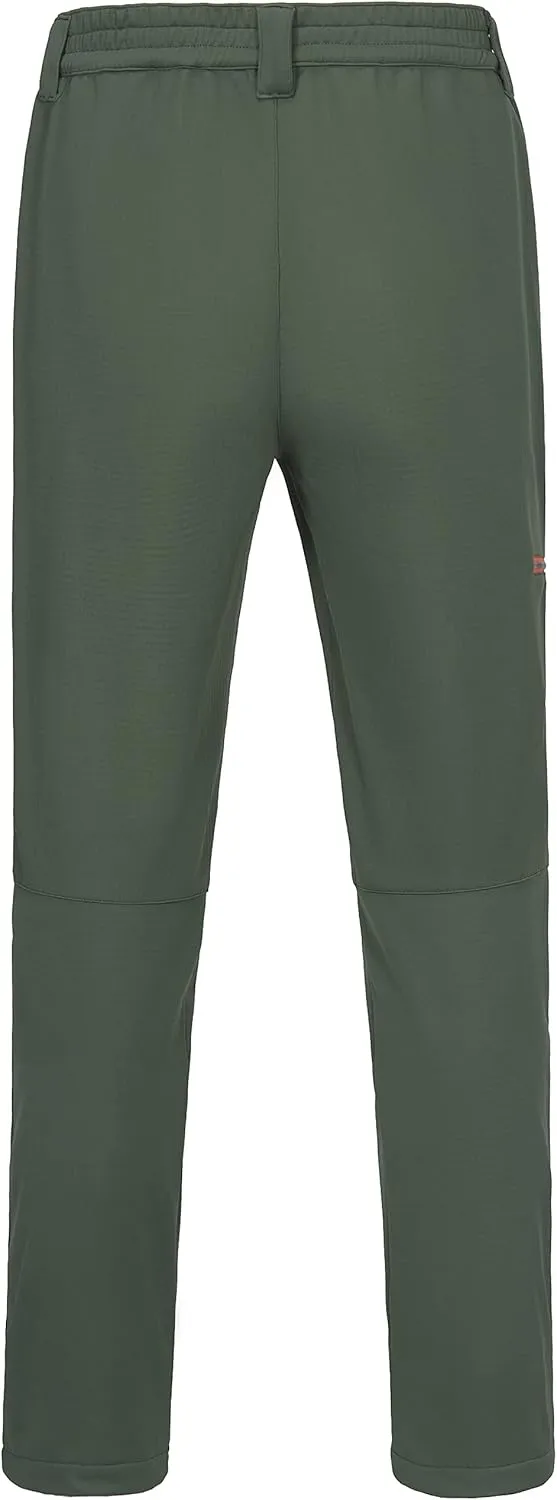 Little Donkey Andy Men's Fleece Lined Hiking Pants Winter, Softshell Snow Ski Pants Outdoor, Water Repellent