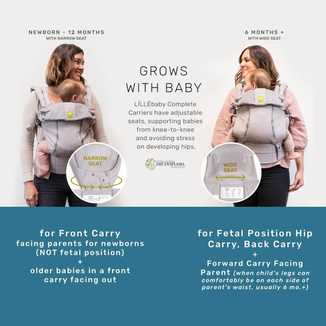 LÍLLÉbaby Complete Airflow Ergonomic 6-in-1 Baby Carrier Infant to Toddler with Lumbar Support (7-45 Pounds), 360 Degree Baby Wearing, Inward and Outward Facing (Pacific Coast)