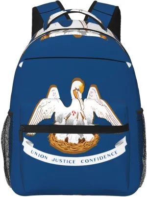 Louisiana State Flag Backpack, suitable for light travel, daily multi-purpose bag, suitable for commuting, cycling, work