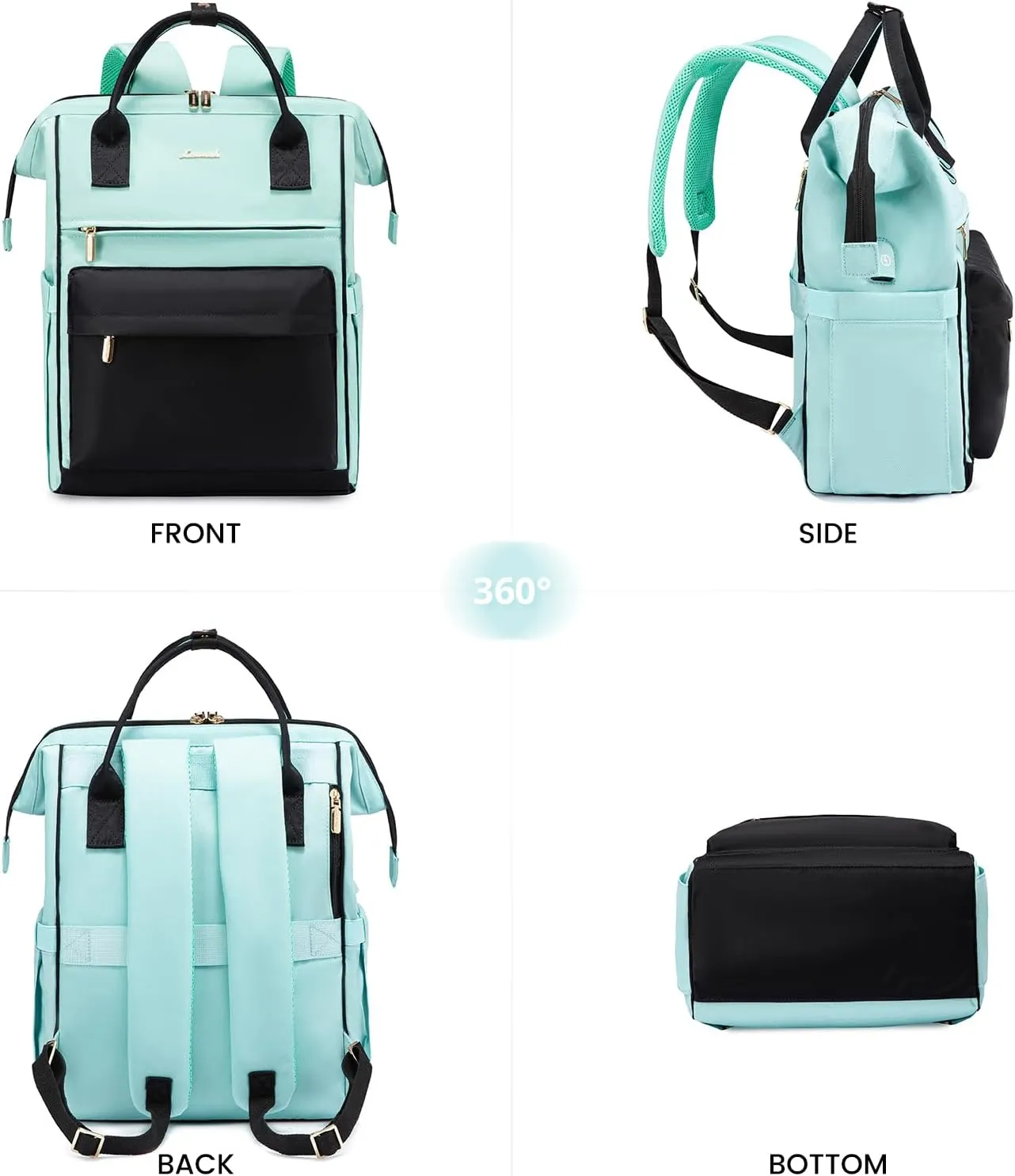 LOVEVOOK Laptop Backpack for Women,15.6 Inch Work Teacher Nurse Bag,Business Computer Backpack Purse with USB Port,Stylish Casual Daypack for Travel