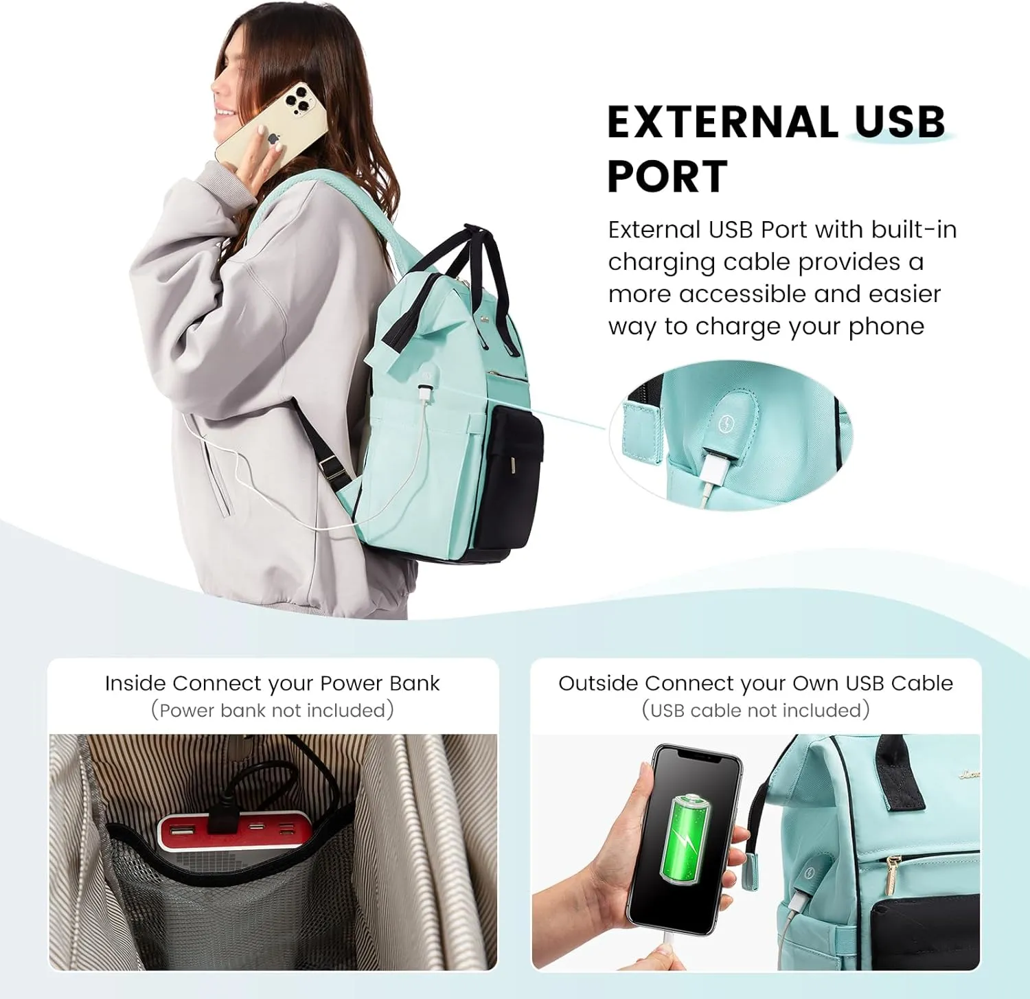 LOVEVOOK Laptop Backpack for Women,15.6 Inch Work Teacher Nurse Bag,Business Computer Backpack Purse with USB Port,Stylish Casual Daypack for Travel
