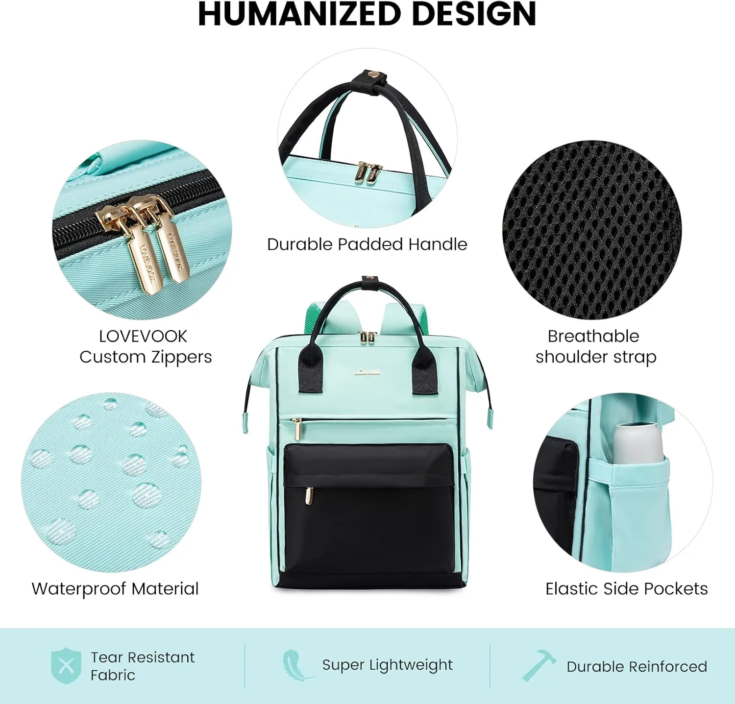 LOVEVOOK Laptop Backpack for Women,15.6 Inch Work Teacher Nurse Bag,Business Computer Backpack Purse with USB Port,Stylish Casual Daypack for Travel