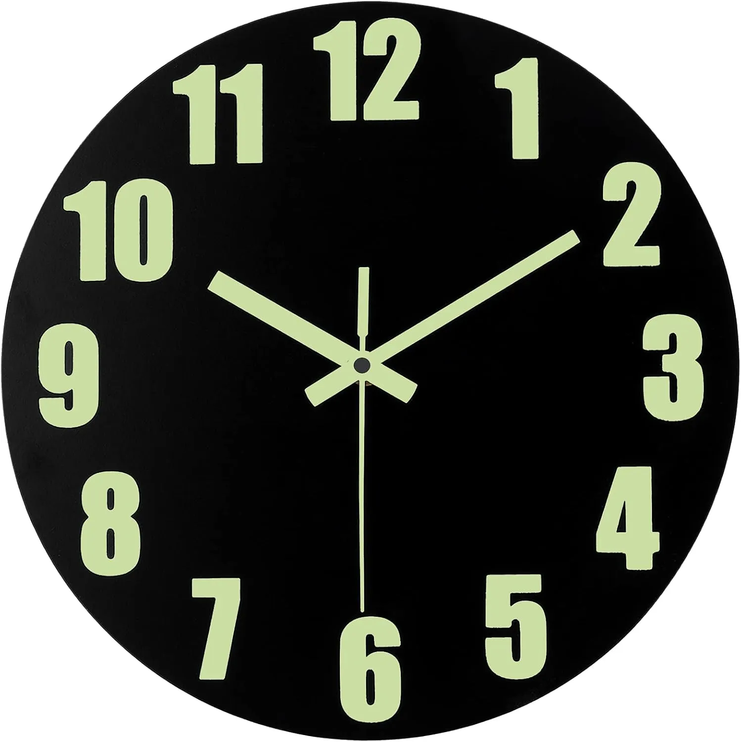 Luminous Wall Clock, 16'' Wooden Wall Clocks with Silent Movement and Glowing up Function, No Glass Village Wall Clock Decorative Bedroom, Kitchen, Office, Battery Operated