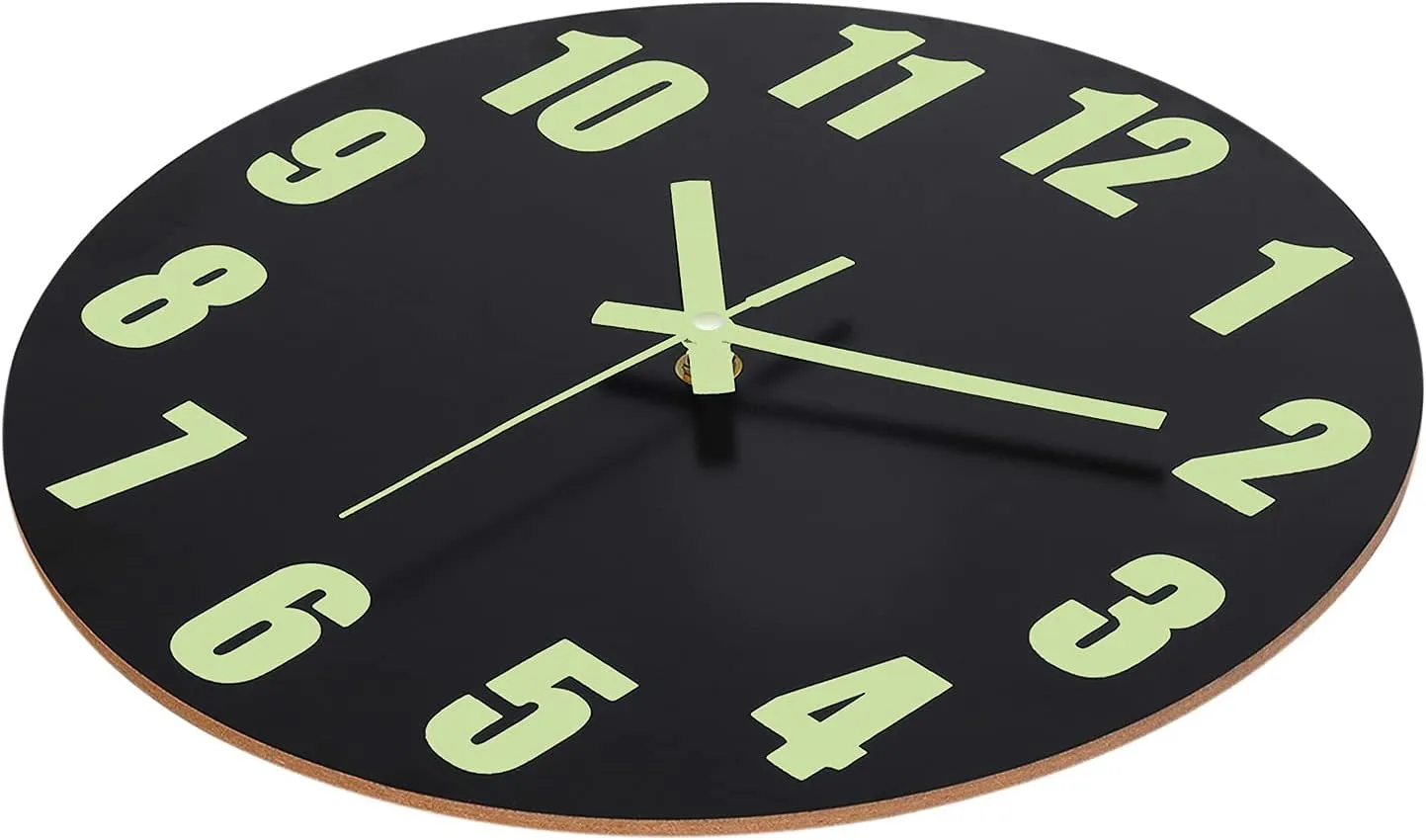Luminous Wall Clock, 16'' Wooden Wall Clocks with Silent Movement and Glowing up Function, No Glass Village Wall Clock Decorative Bedroom, Kitchen, Office, Battery Operated