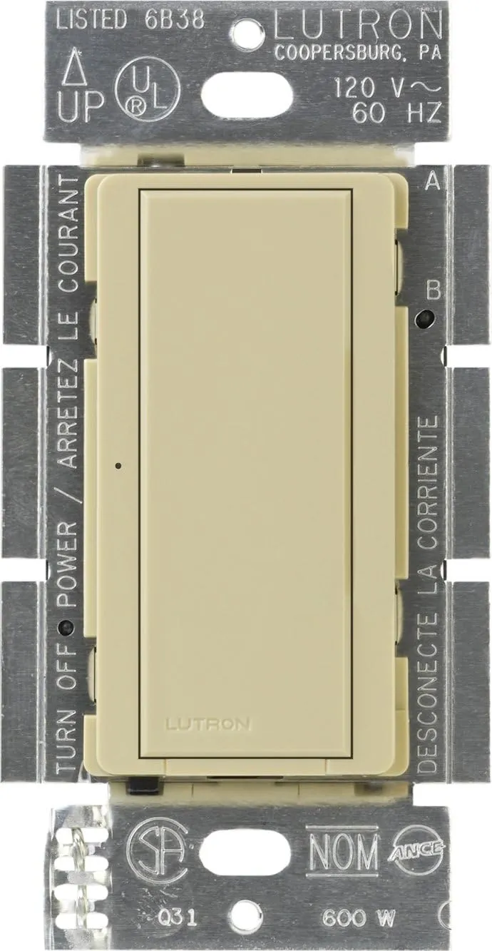 Lutron Maestro Digital Switch, 8A Single Pole/Multi Location, MA-S8AM-IV, Ivory