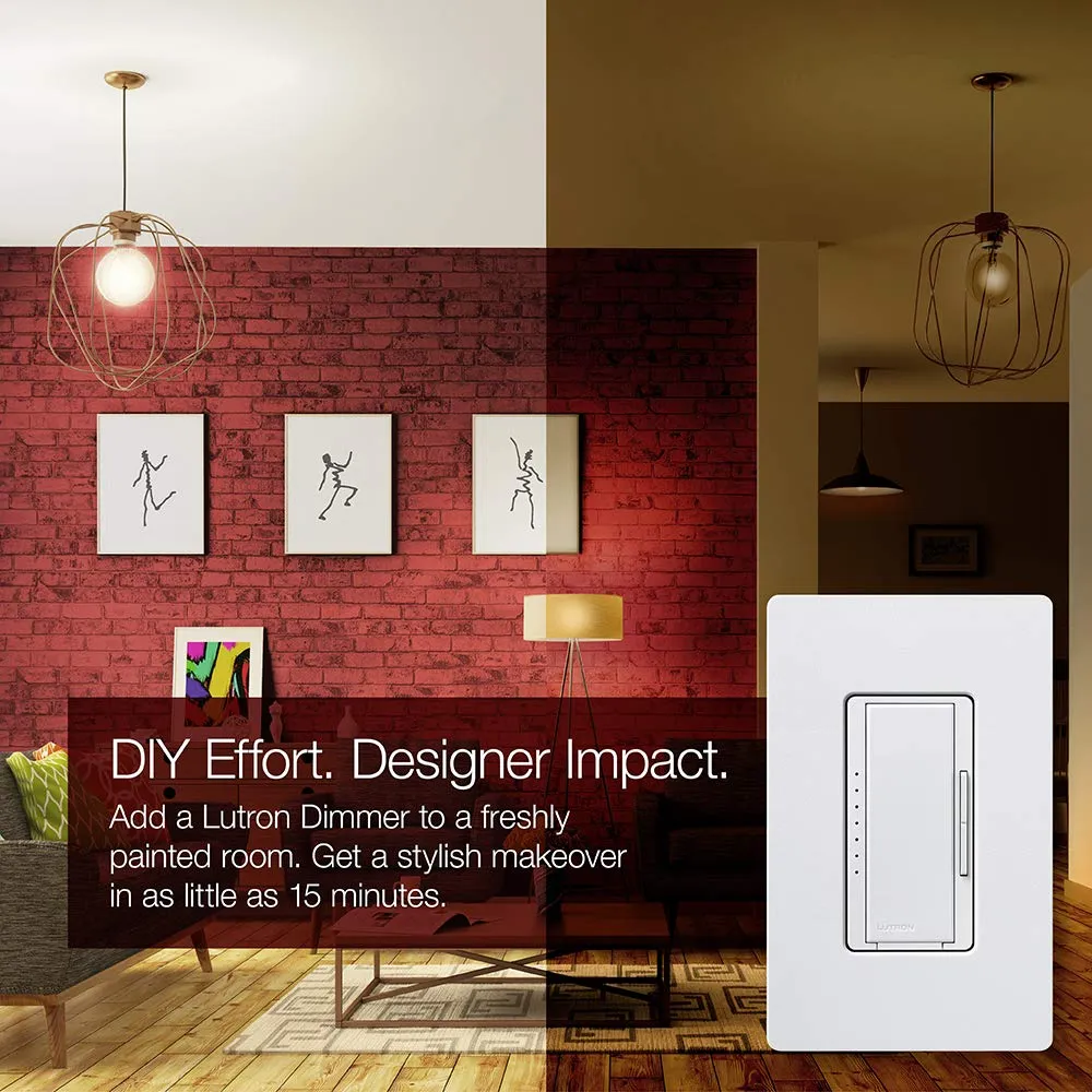 Lutron Maestro LED  Dimmer Switch for Dimmable LED, Halogen and Incandescent Bulbs, 150W/Single-Pole or Multi-Location, MACL-153M-BI, Biscuit