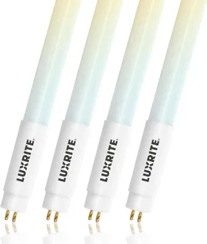 LUXRITE 4FT T5 LED Tube Lights, Type B, 24W=54W, 4 Colors 3500K | 4000K | 5000K | 6500K, 45.79", Single and Double End Powered, Ballast Bypass, 3200LM, F54T5 Fluorescent Replacement, UL, DLC (4 Pack)