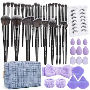 MAAAGE Makeup Brush Set 53 Pcs Makeup Tool Set Premium Synthetic Foundation Powder Concealers Eye shadows Blush Makeup Brushes