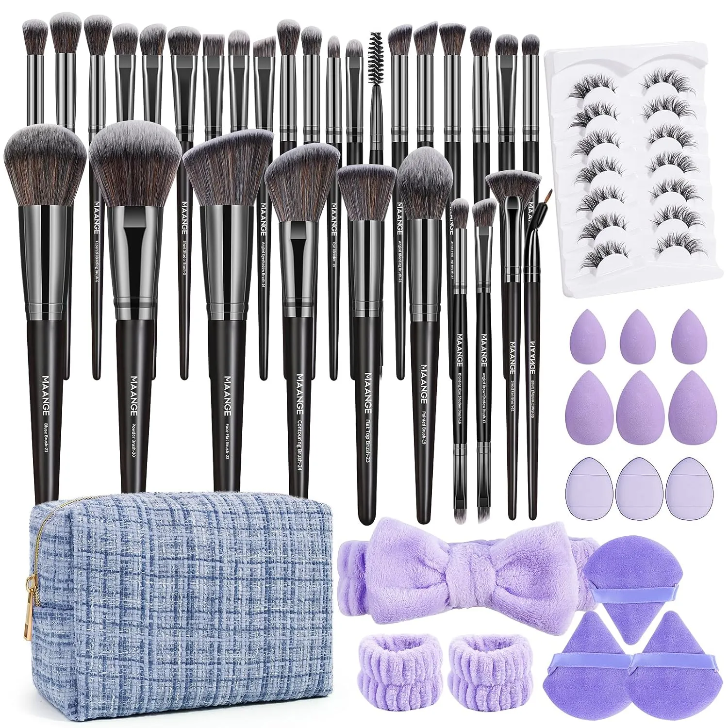 MAAAGE Makeup Brush Set 53 Pcs Makeup Tool Set Premium Synthetic Foundation Powder Concealers Eye shadows Blush Makeup Brushes