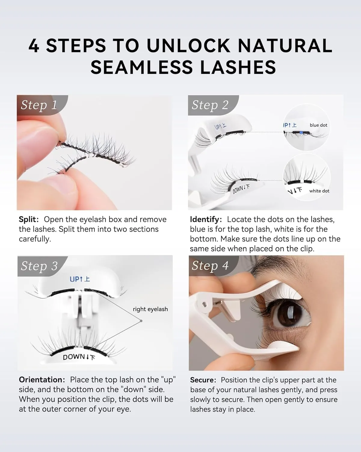 Magnetic Eyelashes with Applicator Kit, No.9 Plume Black, Reusable Magnetic Lashes without Eyeliner, Glue-free False Lashes, Waterproof, Lightweight, Suit for Natural Makeup