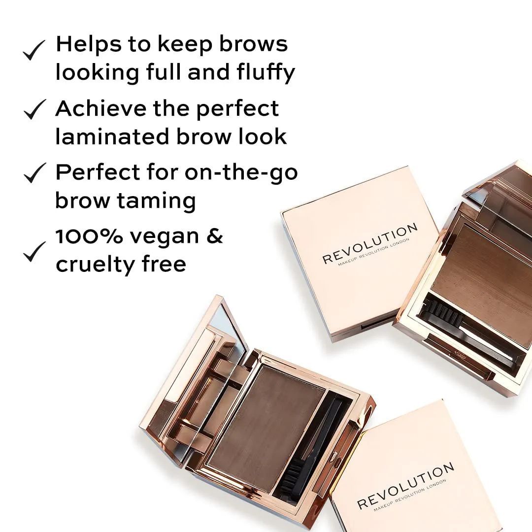 Makeup Revolution Soap Styler, Eyebrow Wax Soap Kit, Long Lasting Feathered & Fluffy Brows, Includes Eyebrow Brush & Mirror, 5g (Pack of 2)