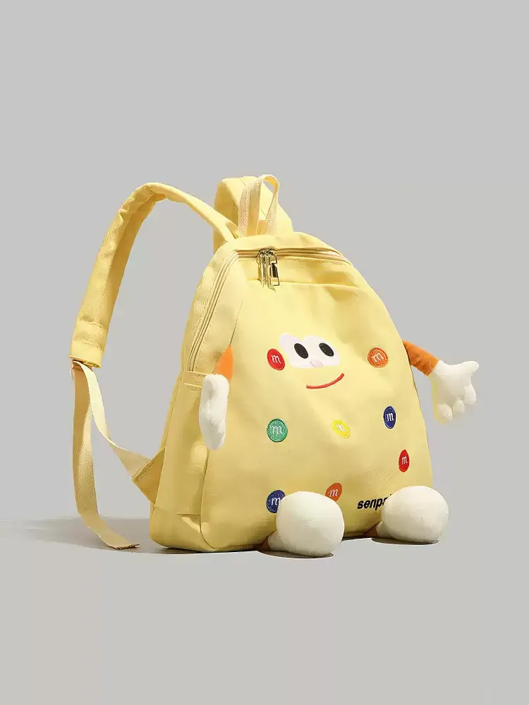 M&M's Inspired Cute Yellow Cartoon Schoolbag