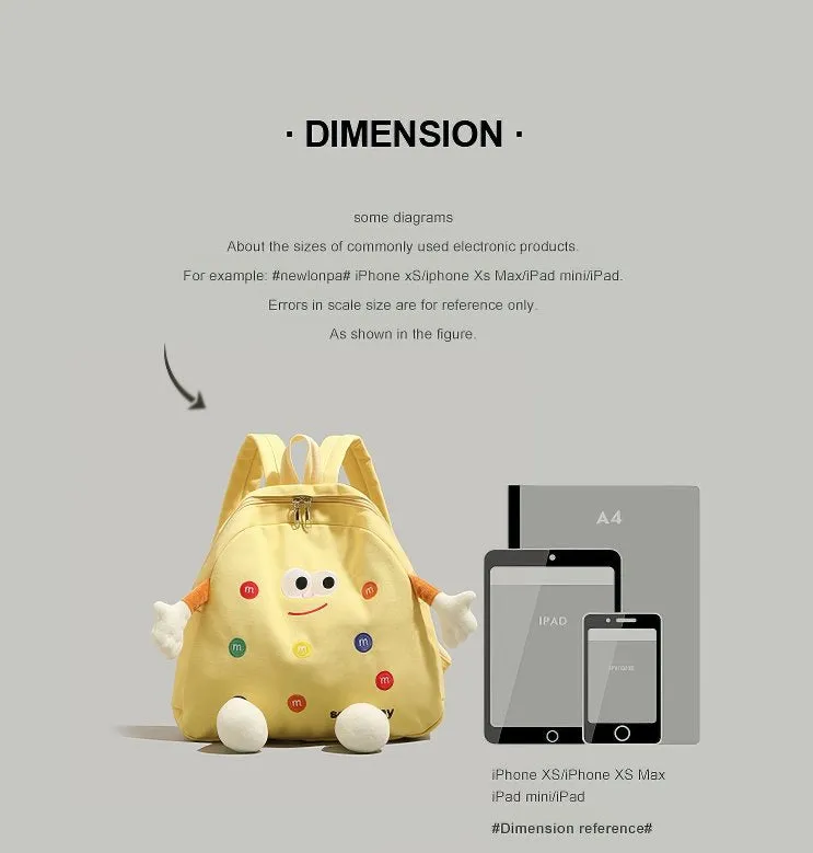 M&M's Inspired Cute Yellow Cartoon Schoolbag