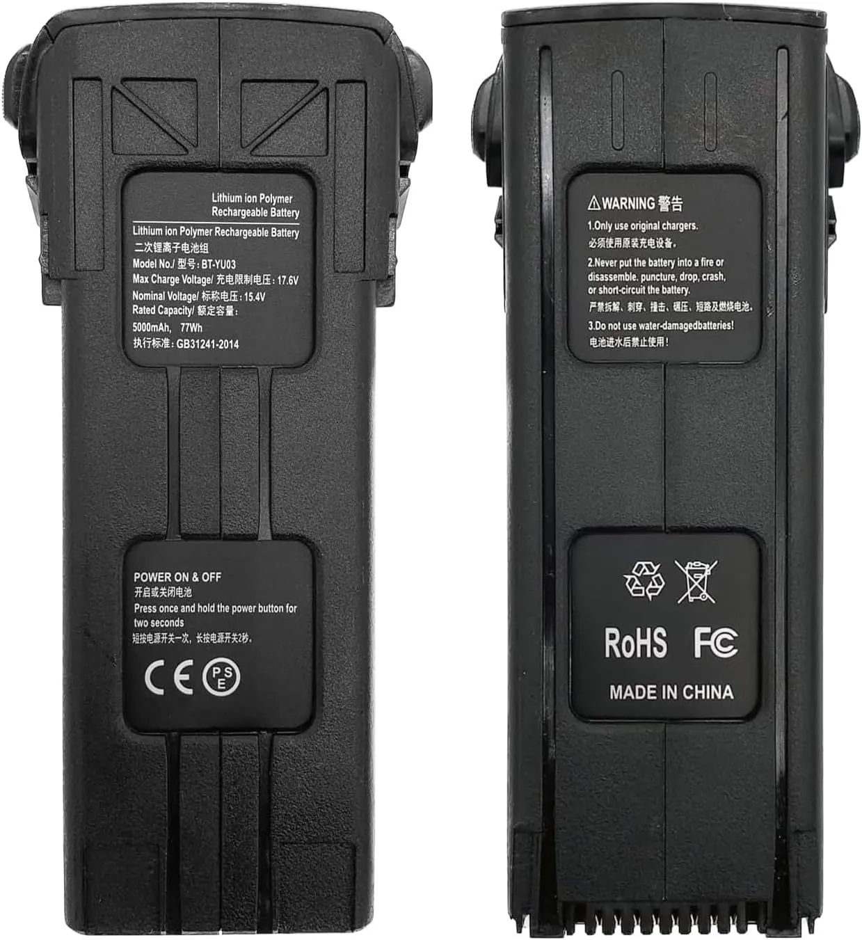 Mavic 3 Battery 2 Pack, 5000mAh 15.4V Intelligent Flight Battery for DJI Mavic 3/3 Pro/3 Classic/3 Pro Cine/3 Cine/ 3 Enterprise