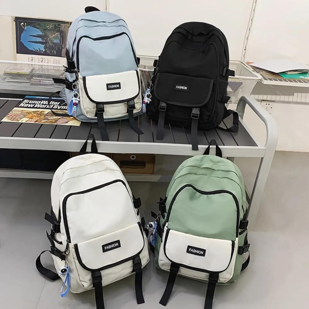 Men's and Women's Fashion Casual Large-capacity Backpack Ultra-light Wear-resistant Backpack Waterproof Travel Bag (Black,Large)