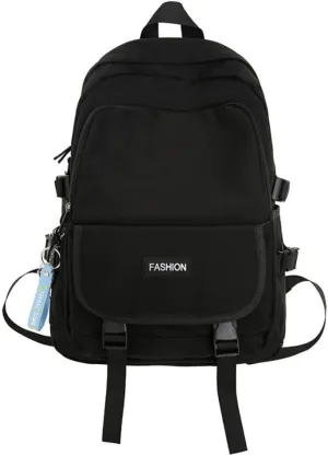 Men's and Women's Fashion Casual Large-capacity Backpack Ultra-light Wear-resistant Backpack Waterproof Travel Bag (Black,Large)