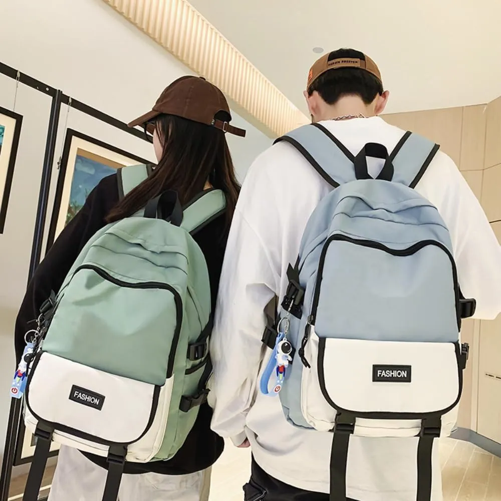 Men's and Women's Fashion Casual Large-capacity Backpack Ultra-light Wear-resistant Backpack Waterproof Travel Bag (Black,Large)