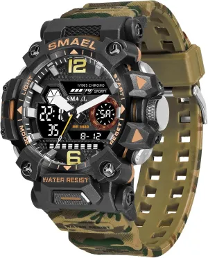 Men's Military Watch Outdoor LED Digital Watch Waterproof Tactical Army Wrist Sports Watches for Men 8072