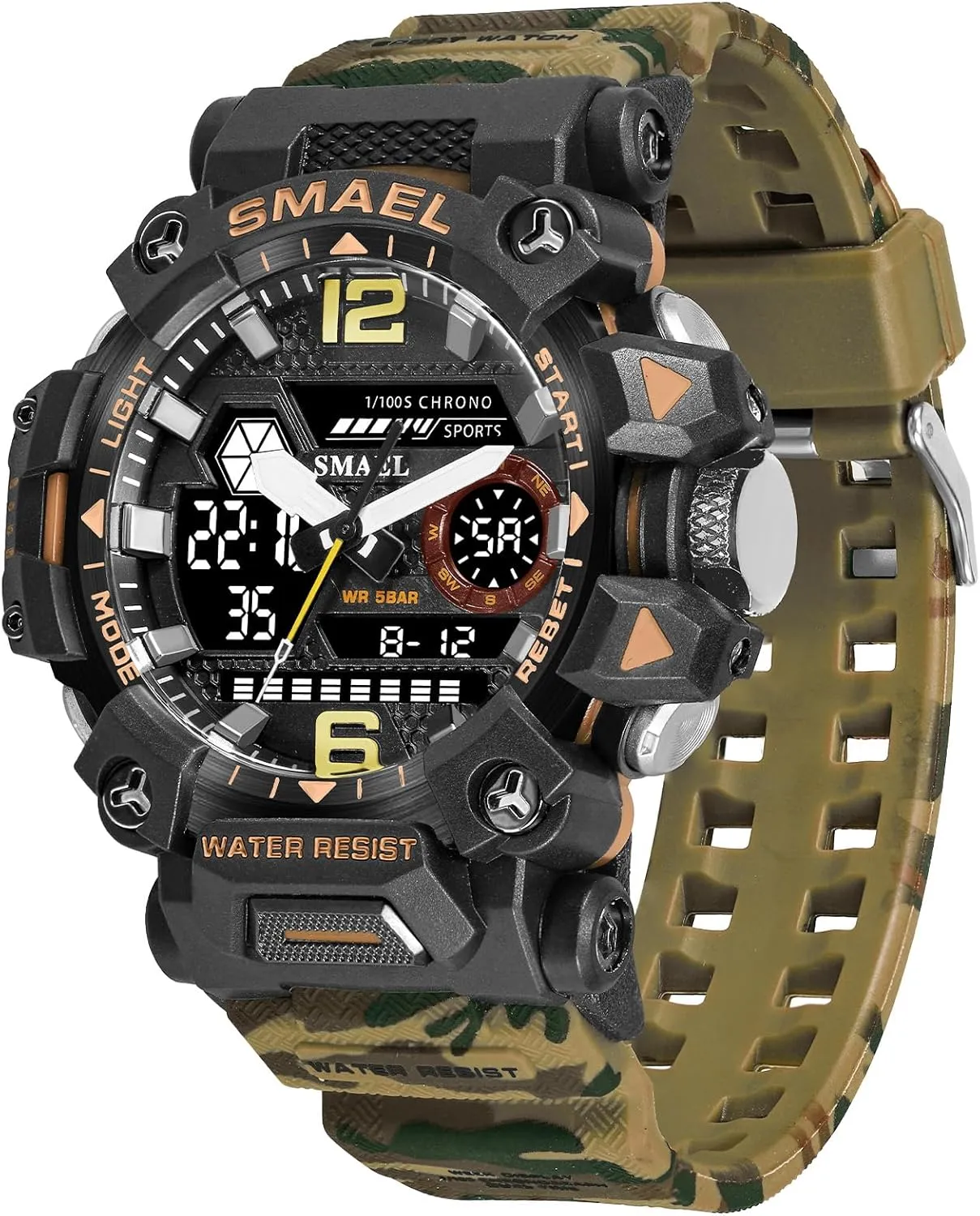 Men's Military Watch Outdoor LED Digital Watch Waterproof Tactical Army Wrist Sports Watches for Men 8072