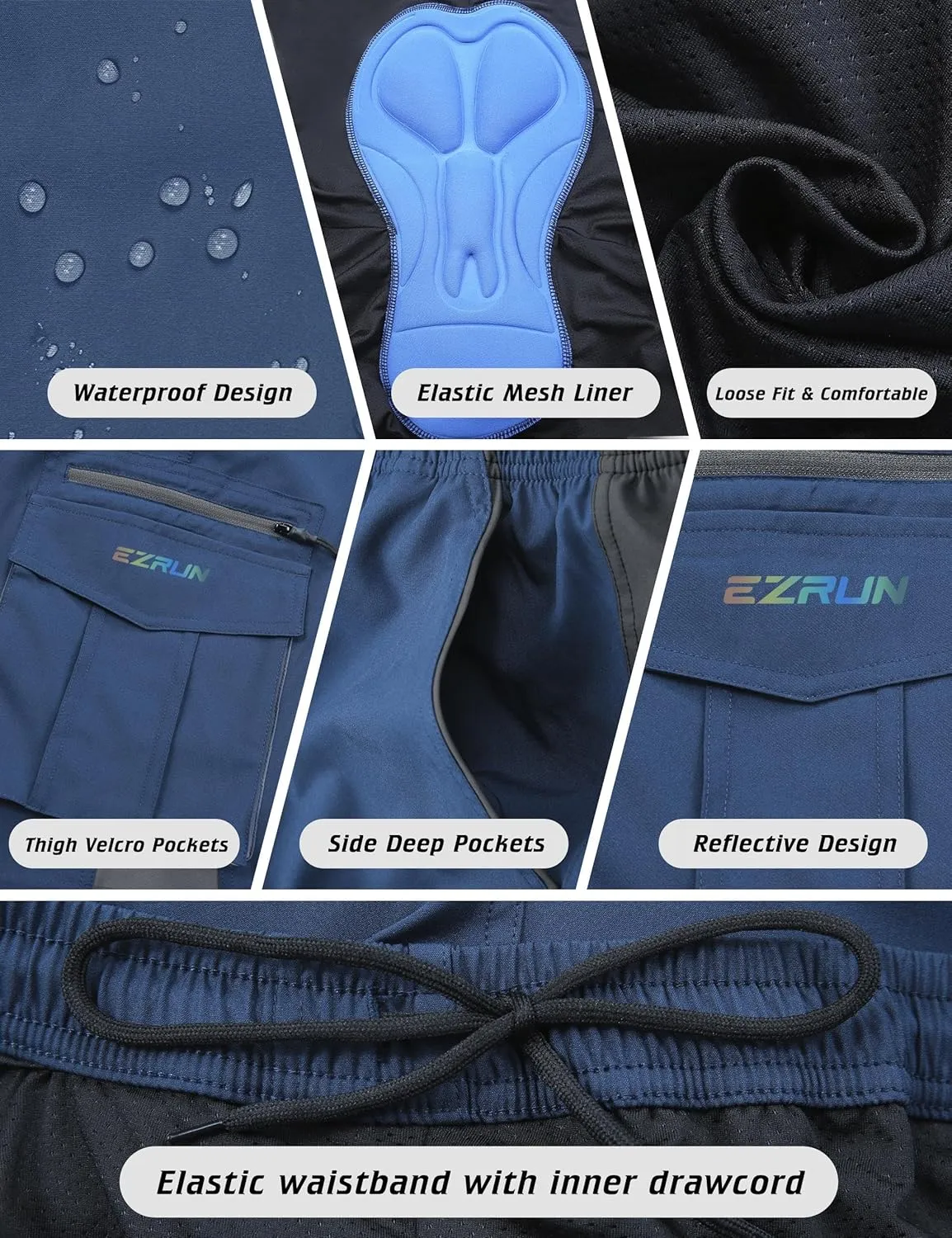 Men's Mountain Bike Shorts 3D Padded Bicycle Biking Shorts Quick Dry Lightweight MTB Cycling Shorts