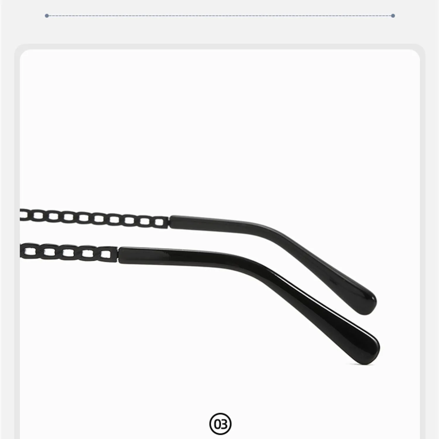 Metal frame Sunnies, with Chain Temples. Lightweight, Great for Driving, and Versatile.