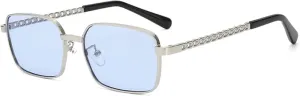 Metal frame Sunnies, with Chain Temples. Lightweight, Great for Driving, and Versatile.