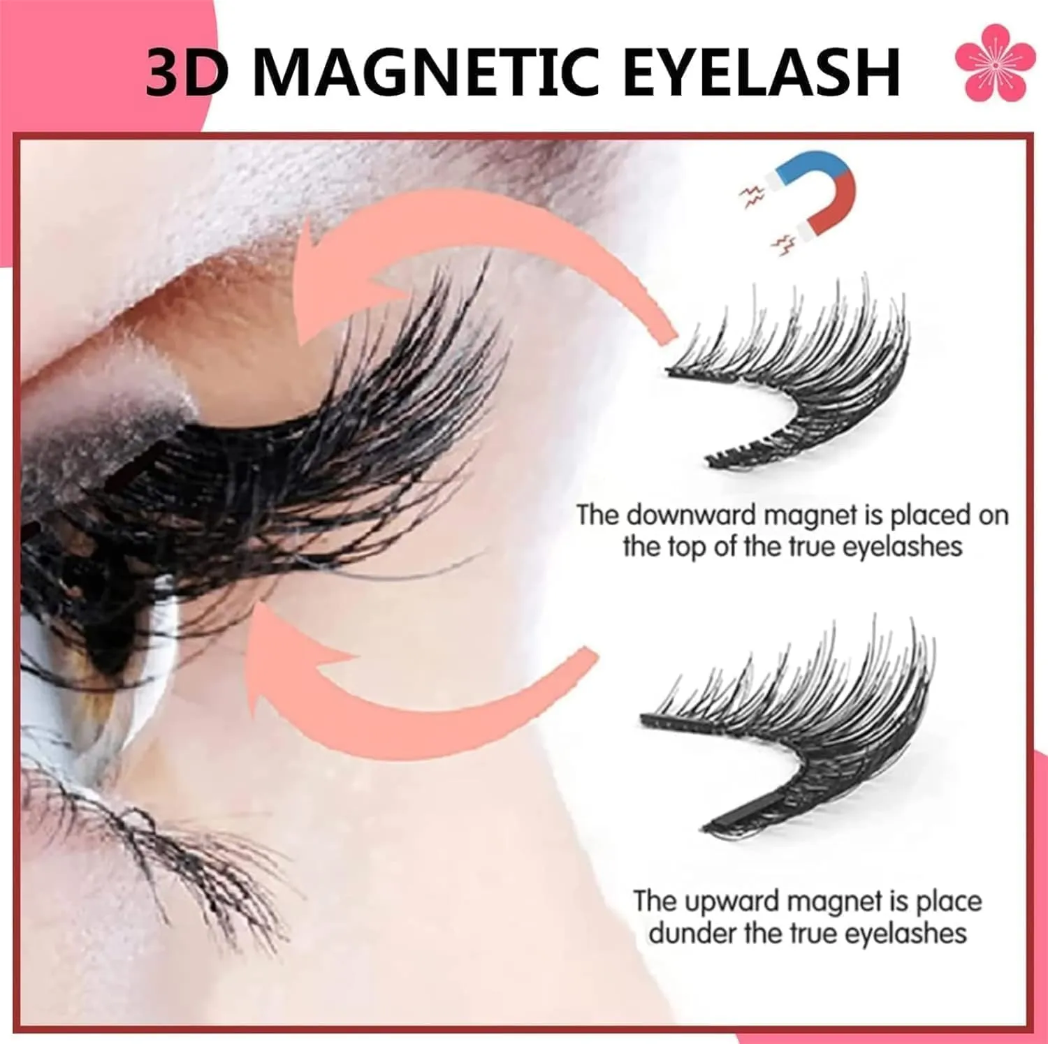 Meylora Magnetic Lashes, Meylora Magnetic Eyelashes (Natural, 2Pairs)
