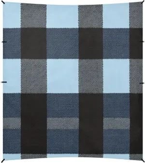 Midnightbuffalo Turquoise Plaid Check Tartan Scotland Foldable Beach Cabana UPF50  Waterproof Outdoor Sun Shade with Sandbags & Sand Shovel for Camping, Fishing, Backyard Fun