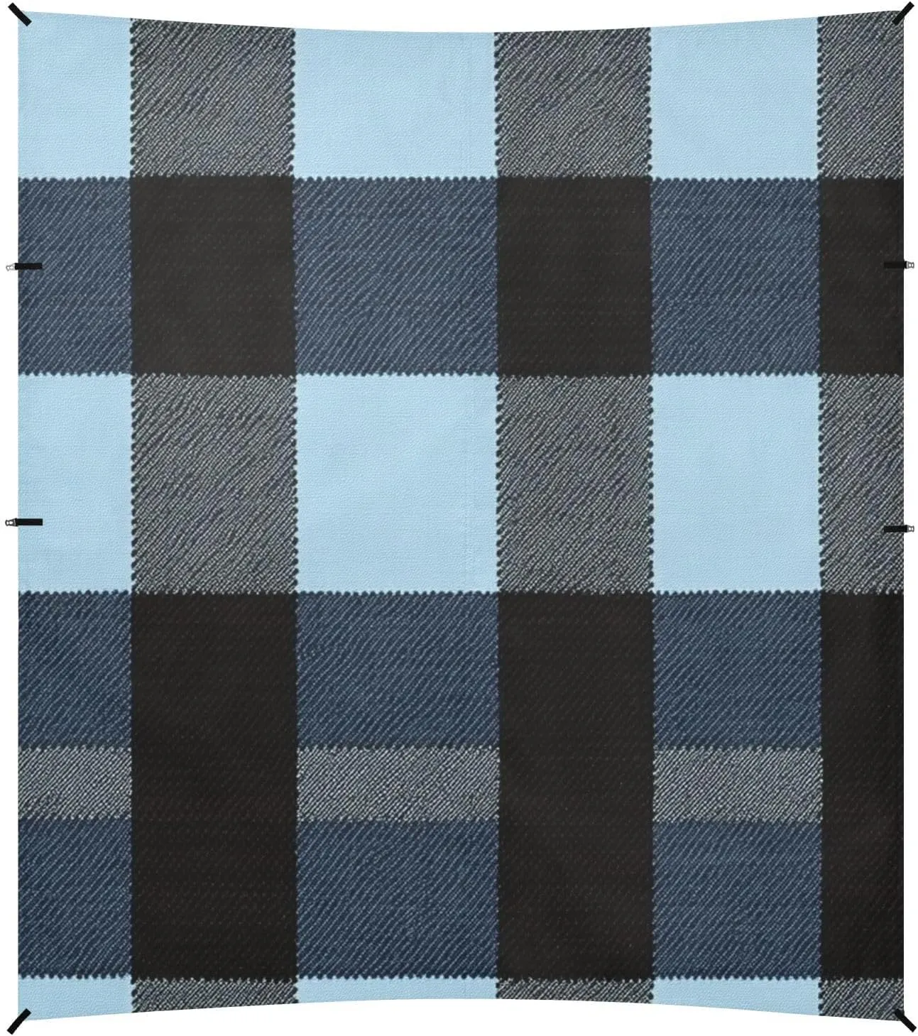 Midnightbuffalo Turquoise Plaid Check Tartan Scotland Foldable Beach Cabana UPF50  Waterproof Outdoor Sun Shade with Sandbags & Sand Shovel for Camping, Fishing, Backyard Fun