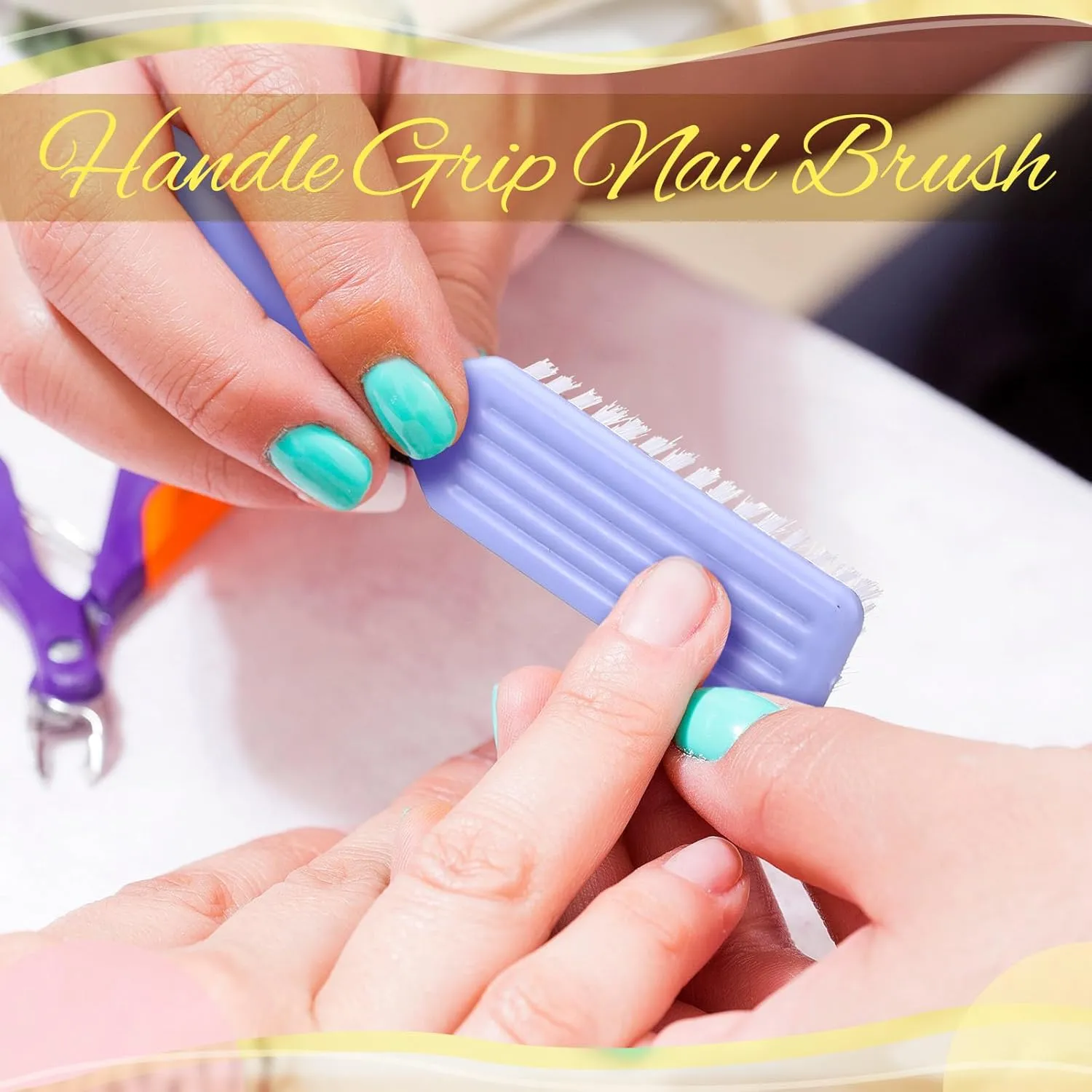 Mifoci 120 Pcs Handle Grip Nail Brush for Cleaning Fingernails Cleaner Scrub Brush Bulk Hand Cleaning Brushes Soft Stiff Bristles Pedicure Manicure Tools for Nail and Toe (Macaron Color)