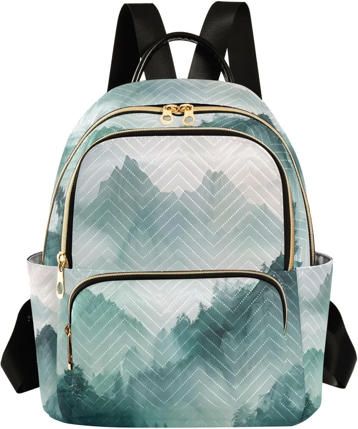 Mini Backpack for Women Smoky Green Mountains Mini Backpack Purse Lightweight Small Daypack, 8.5L
