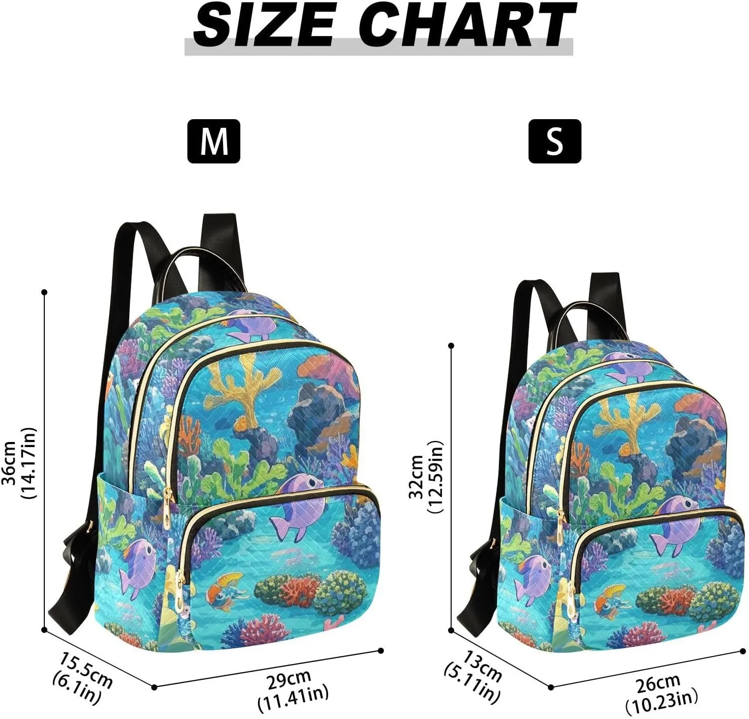 Mini Backpack Quilted Purse for Womens Small Backpack Daypack Coral Design for Travel Daily Work,Multi12