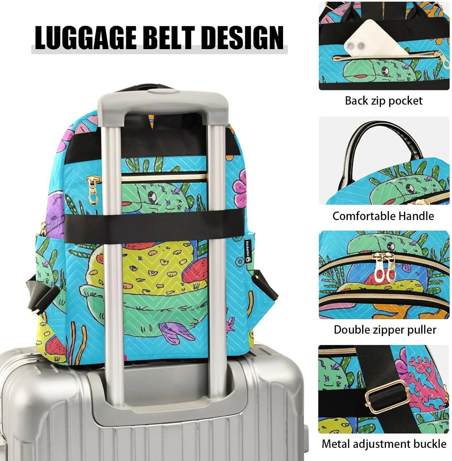 Mini Backpack Quilted Purse for Womens Small Backpack Daypack Coral Pattern for Travel Daily Work,Multi12