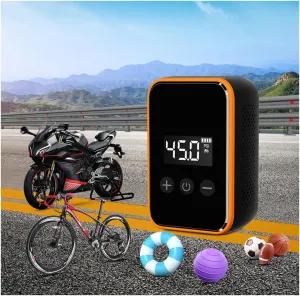 Mini Bike Tire Pump,20s Fast Inflation 150PSI Electric Bicycle Pump with Pressure Gauge,Portable Tire Inflator Bike Air Pump with Presta and Schrader Valve for Balls,Motorcycle Road and Mountain Bike