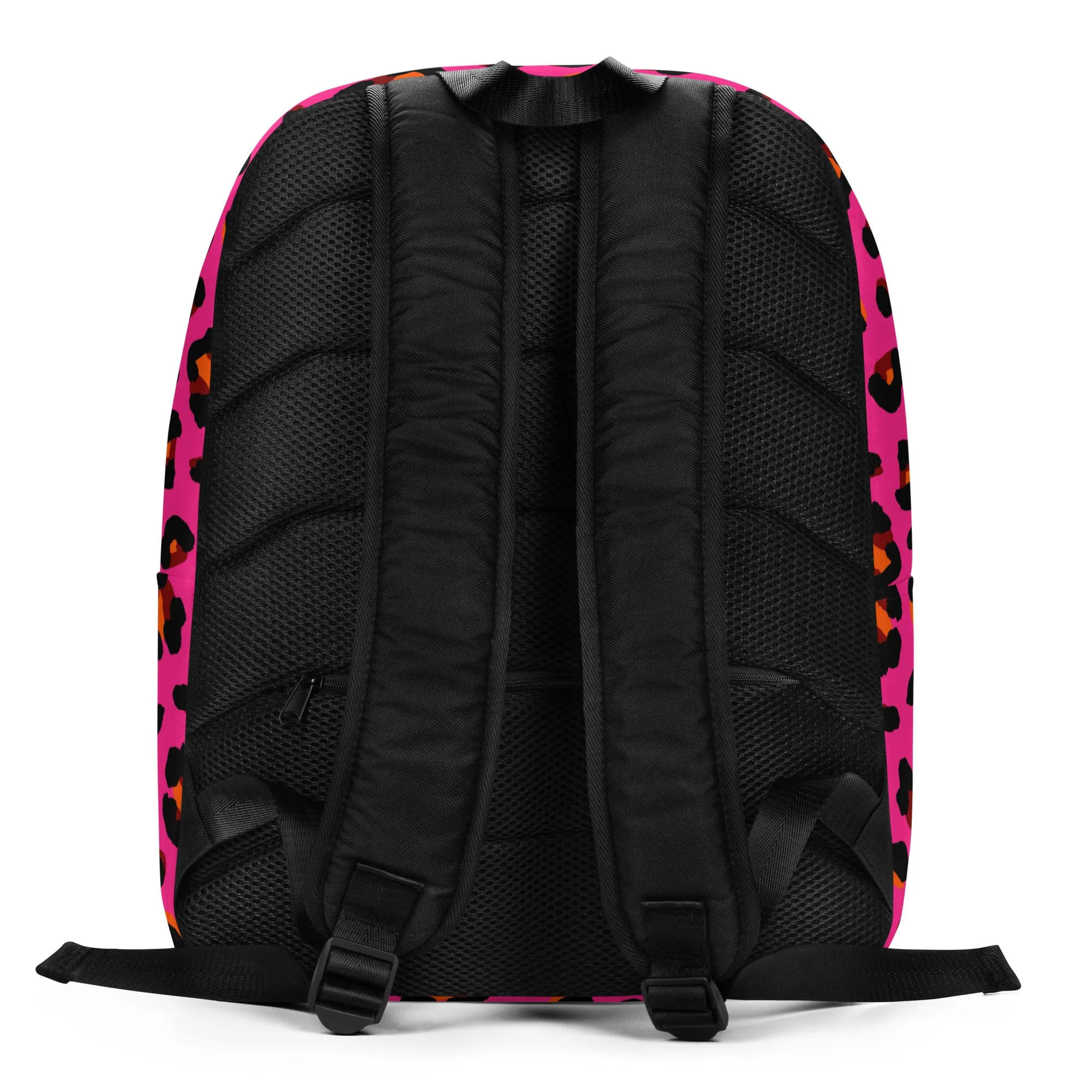 Minimalist Backpack |  Leopard Print in Pink, Orange and Black