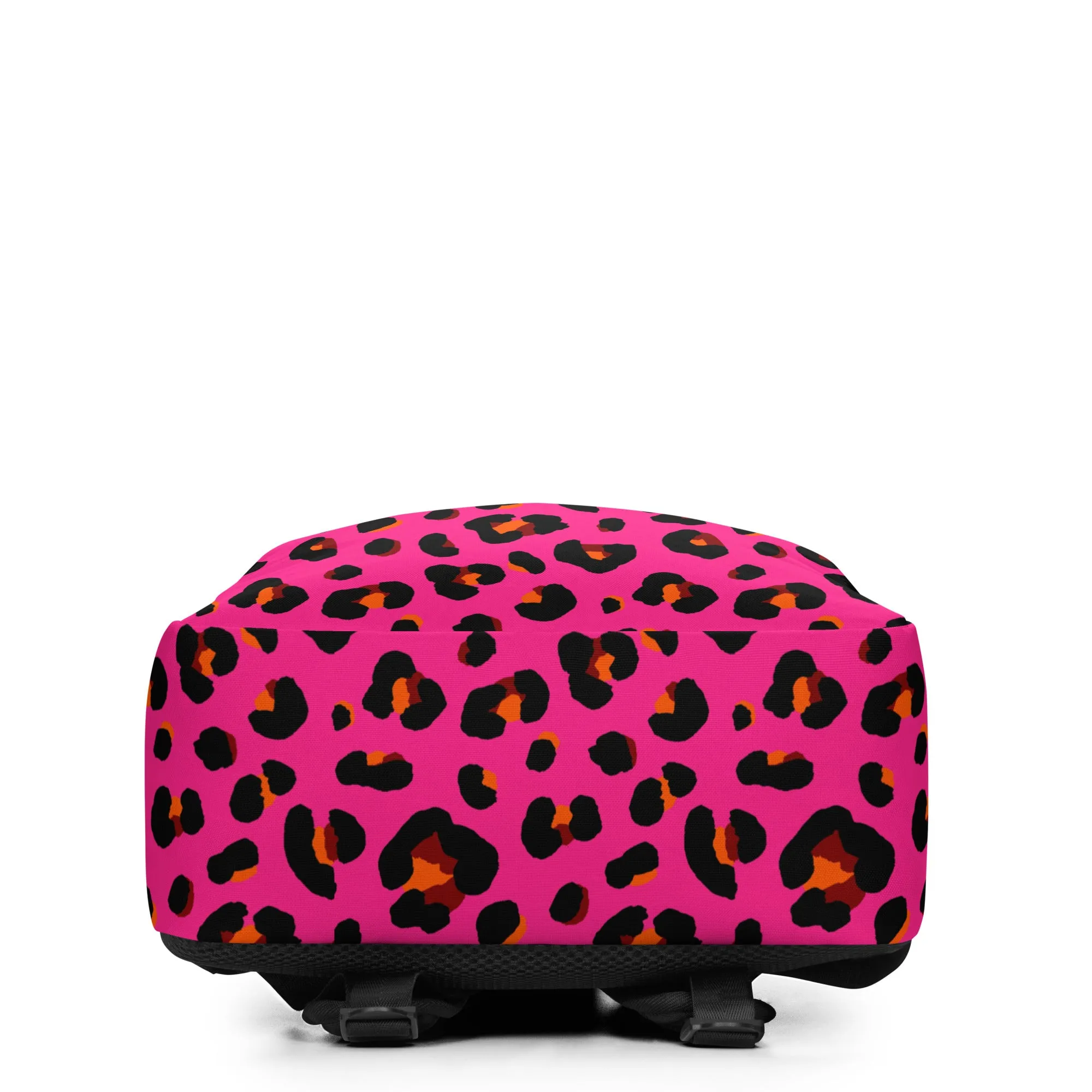 Minimalist Backpack |  Leopard Print in Pink, Orange and Black