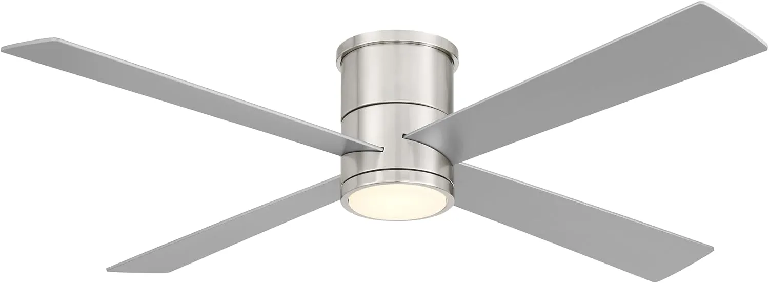 MINKA-AIRE F797L-BN/SL Falco Flush Indoor Ceiling Fan Brushed Nickel with Silver